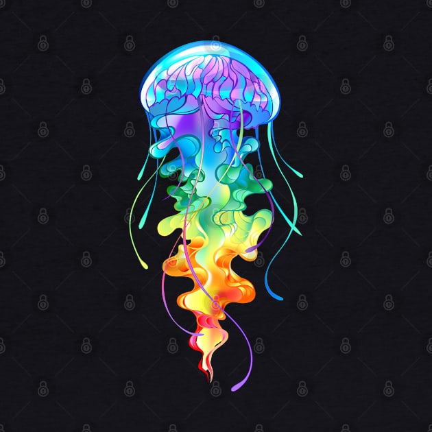 Glowing Rainbow Jellyfish by Peter smith